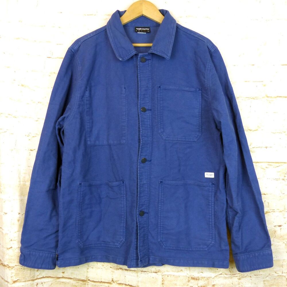 The Hundreds Chore Jacket Mens XL Blue Lens Work Utility Coat Cotton Twill Skate